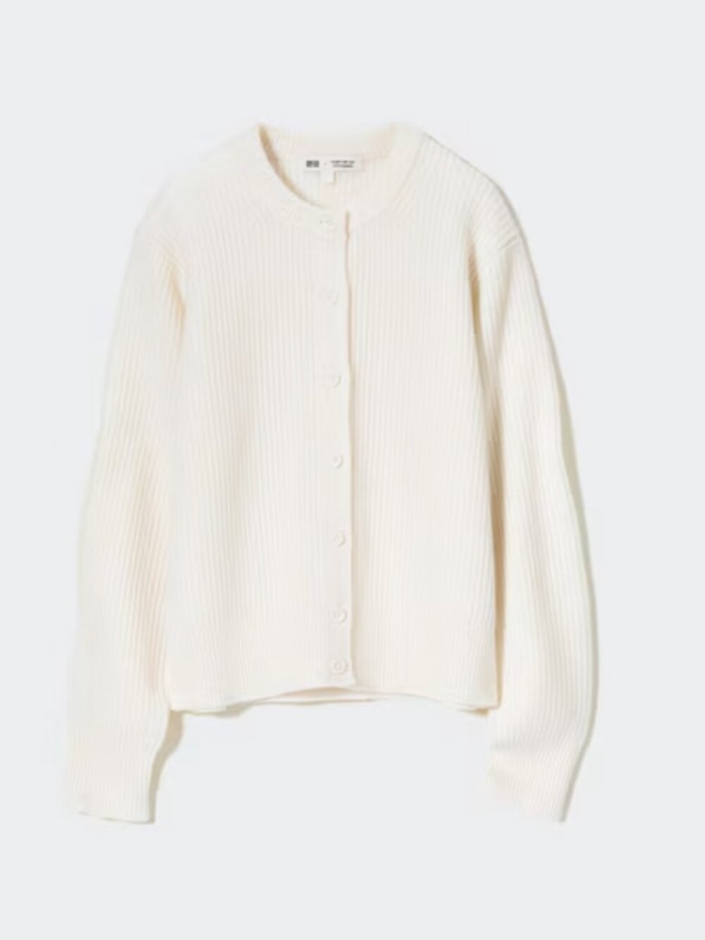 Comptoir des Cotonniers Lambswool Crew Neck Cardigan Off-White